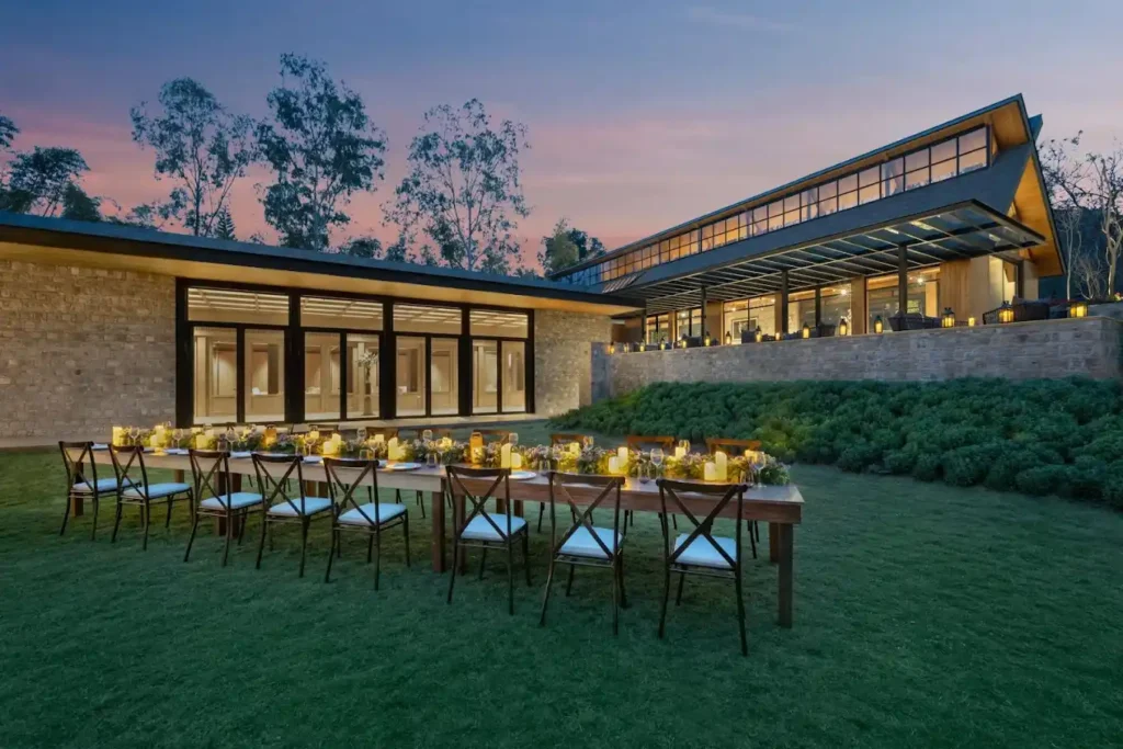 Luxury Resorts in Jim Corbett with fine outdoor dining, contemporary architecture, and scenic surroundings for an exclusive stay.