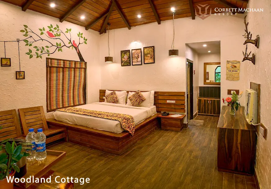 Best resorts in Jim Corbett offering a budget-friendly woodland cottage with modern comforts and a peaceful forest ambiance.