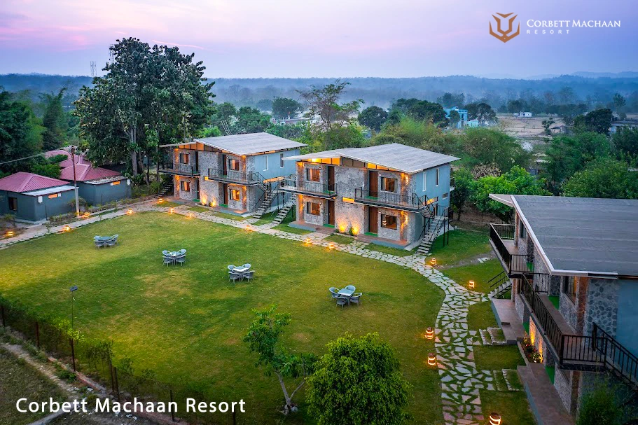 Resort accommodation for a Jim Corbett 2 Days 1 Night package