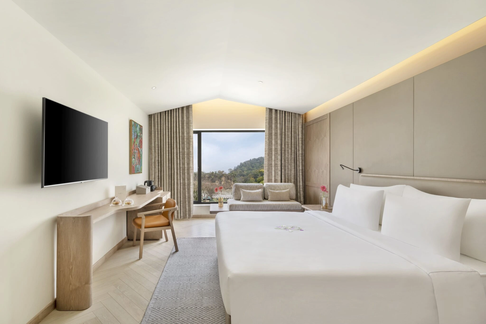 Comfortable resort room included in a Jim Corbett 2 Days 1 Night stay